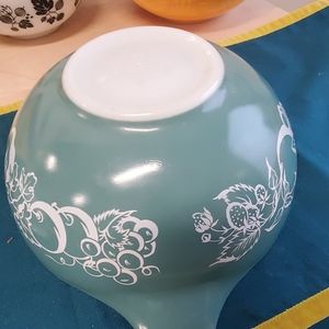 Vintage Teal and White Floral Bowl